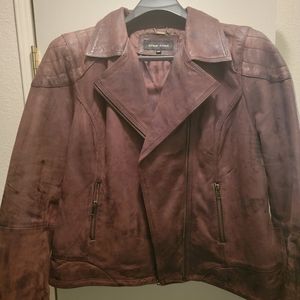 Womens Asymetrical Leather Jacket XXL